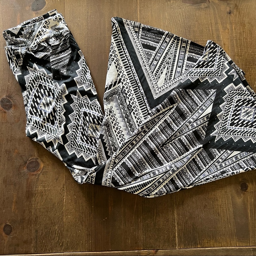 Handmade Elastic Waistband Wide Leg Pants